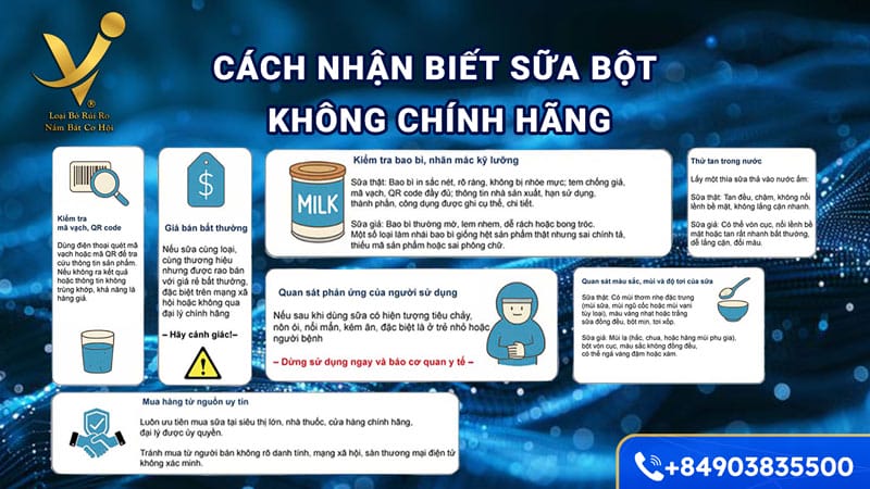 Cách nhận biết sữa bột không chính hãng