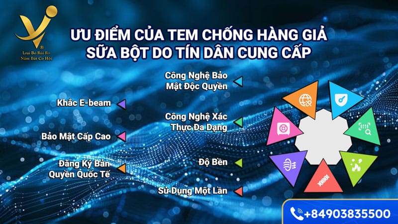 Ưu điểm của tem chống hàng giả sữa bột do Tín Dân cung cấp