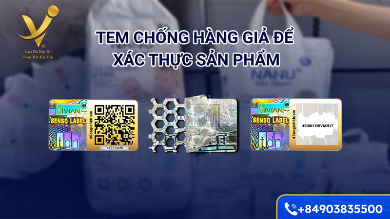Tem chống hàng giả tã Nanu để xác thực