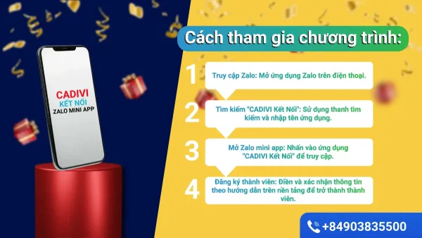 Hướng dẫn thăm gia Cadivi kết nối